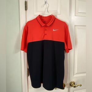Nike Golf red black dri fit polo shirt large